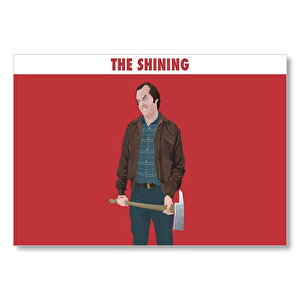 The Shining Jack Nicholson Kırmızı Zeminde  Mdf Ahşap Tablo 25x35 cm