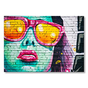 Gözlüklü Kadın Duvar Boyama  Mdf Ahşap Tablo 35x50 cm