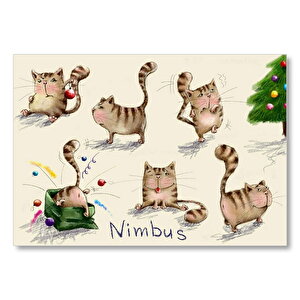 Nimbus Yaramaz Kediler  Mdf Ahşap Tablo 35x50 cm