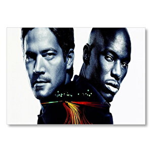 Fast And Furious Paul Walker Ve Tires Gibson  Mdf Ahşap Tablo 50x70 cm