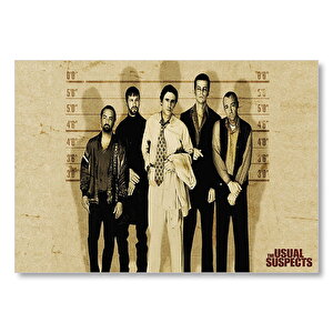 The Usual Suspects Emniyet Pozu Sepya  Mdf Ahşap Tablo 25x35 cm