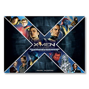 X Men Film Afişi  Mdf Ahşap Tablo 35x50 cm