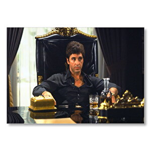 Al Pacino Tahtında  Mdf Ahşap Tablo 35x50 cm