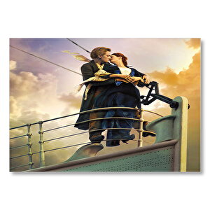 Titanic Rose Ve Jack Güvertede  Mdf Ahşap Tablo 25x35 cm