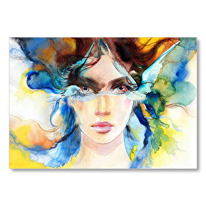 Modern Sanat Göz Bebegindeki Kuşlar  Mdf Ahşap Tablo 50x70 cm