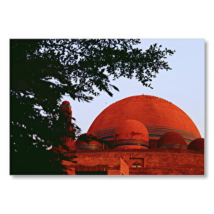 Ağaçların Arasından Kızıl Kubbe  Mdf Ahşap Tablo 50x70 cm