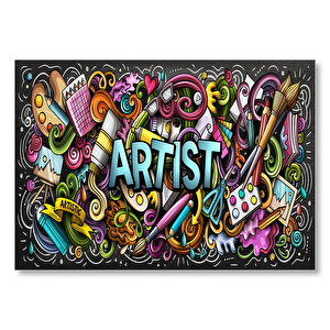 Modern Sanat Boyama Sanatı Aletleri  Mdf Ahşap Tablo 25x35 cm