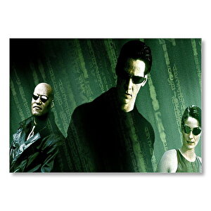 The Matrix Neo Trinity Ve Morpheus Full Renkli  Mdf Ahşap Tablo 50x70 cm