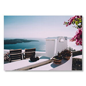 Adalar Ve Deniz Manzaralı Balkon  Mdf Ahşap Tablo 25x35 cm