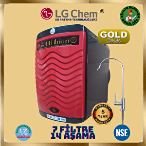 Gold Kirmizi Abs Kirilmaz Kasali Montaj Dahi̇l 12 Litre 7 Filitre 14 Aşamalı Su Arıtma Cihazı.