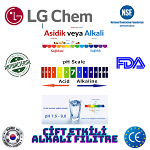 Lg Chem Gold Si̇yah Renk Abs Kirilmaz Kasali 12 Li̇tre Krom Musluk Mi̇neral Alkali̇ Ve Gümüş İyonlu Coconut Fi̇li̇treli̇ Su Aritma Ci̇hazi