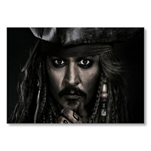 Karayip Korsanları Jack Sparrow Siyah Beyaz  Mdf Ahşap Tablo 25x35 cm