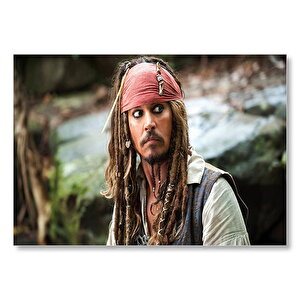 Karayip Korsanları Jack Sparrow Şaşkın  Mdf Ahşap Tablo 35x50 cm