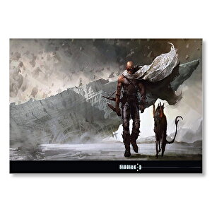 Riddick Pitch Siyah Riddick Günlükleri  Mdf Ahşap Tablo 35x50 cm