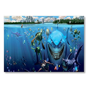 Kayıp Balık Nemo Balıklar Kaplumbağalar  Mdf Ahşap Tablo 50x70 cm