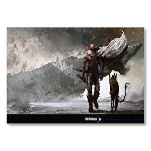 Riddick Pitch Siyah Riddick Günlükleri  Mdf Ahşap Tablo 25x35 cm