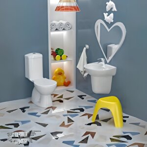 Çocuk Beyaz Kanallı Alttan Çıkışlı Klozet Takımı 1503, Turavit Yavaş Kapak