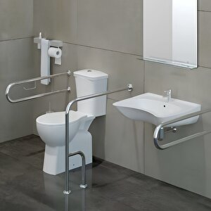 Engelli Beyaz Kanallı Alttan Klozet Takımı Eng1603, Nkp İpek Yavaş Kapak