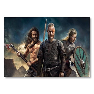 Vikingler Ragnar Lagertha Rollo  Mdf Ahşap Tablo 25x35 cm