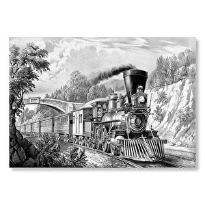 Nostaljik Kömürlü Tiren Görseli  Mdf Ahşap Tablo 35x50 cm