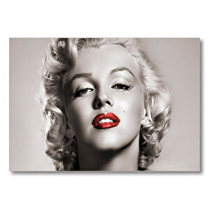 Marilyn Monroe Yakın Plan Kırmızı Dudaklar  Mdf Ahşap Tablo 25x35 cm