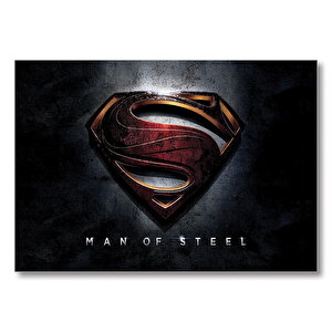 Superman Man Of Steel Logo  Mdf Ahşap Tablo 35x50 cm