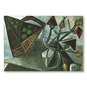 Still Life Bascket Of Fruit1942 By Pablo Picasso  Mdf Ahşap Tablo 35x50 cm