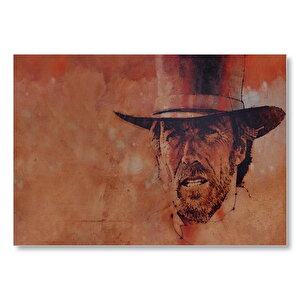 Clint Eastwood Kızıl Bakır Arka Plan  Mdf Ahşap Tablo 25x35 cm