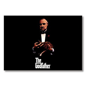Karanlık Arkaplan The Godfather Marlon Brando  Mdf Ahşap Tablo 25x35 cm