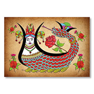 Kırem Zeminde Şahmaran  Mdf Ahşap Tablo 35x50 cm