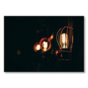 Karanlığı Delen Lambalar  Mdf Ahşap Tablo 50x70 cm