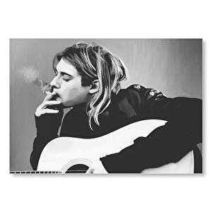 Kurt Cobain Gitar  Mdf Ahşap Tablo 50x70 cm