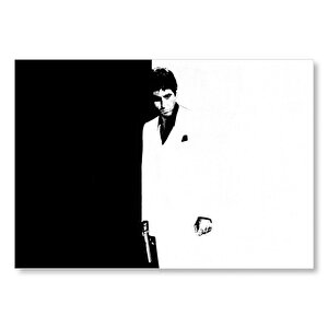 Yaralı Yüz Al Pacino Siyah Ve Beyaz  Mdf Ahşap Tablo 50x70 cm