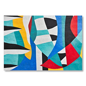 Duvar Boyama Renkler Kavisler Ve Şeritler  Mdf Ahşap Tablo 50x70 cm