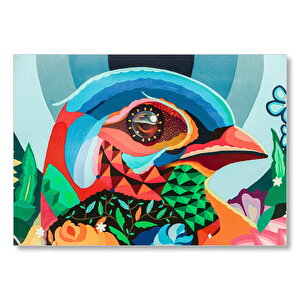 Duvar Boyama Renkli Kuş  Mdf Ahşap Tablo 35x50 cm