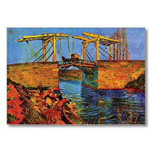 Nehir Çamaşır Yıkayan Kadınlar Ve Köprü  Mdf Ahşap Tablo 35x50 cm
