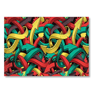 İç İçe Geşmiş Renkli Oklar Görseli  Mdf Ahşap Tablo 50x70 cm