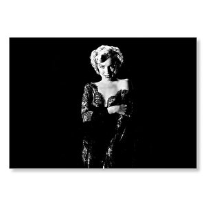 Marilyn Monroe Siyah Dantelli Elbiseli  Mdf Ahşap Tablo 35x50 cm