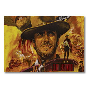 Clint Eastwood Kompozisyon  Mdf Ahşap Tablo 50x70 cm