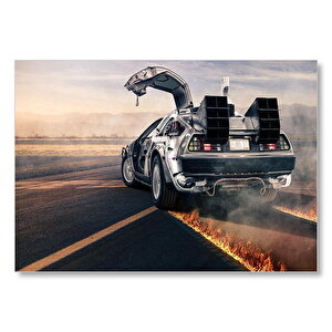 Geleceğe Dönüş Delorean'ın Dönüşü  Mdf Ahşap Tablo 25x35 cm