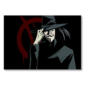 Sıra Dışı V For Vendetta  Mdf Ahşap Tablo 50x70 cm