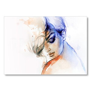 Modern Sanat Üzgün Kadın Görseli  Mdf Ahşap Tablo 25x35 cm
