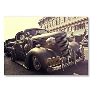 Çiftçi Çocuk Plakalı 1938 Model Antika Araç  Mdf Ahşap Tablo 25x35 cm