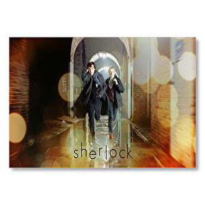Sherlock Ve Watson Koşuyor  Mdf Ahşap Tablo 50x70 cm
