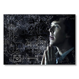 Sherlock Benedict Cumberbatch Ve Formüller  Mdf Ahşap Tablo 50x70 cm