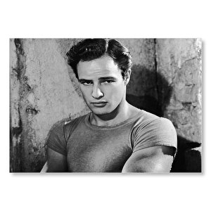Marlon Brando Gençlik Yıllarında  Mdf Ahşap Tablo 25x35 cm