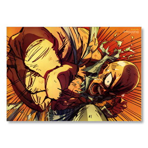 Anime Yumruk Atan Adam  Mdf Ahşap Tablo 50x70 cm