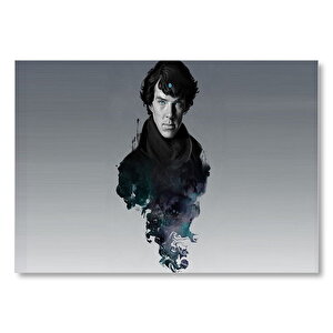 Sherlock Benedict Cumberbatch Gri Arka Plan  Mdf Ahşap Tablo 25x35 cm