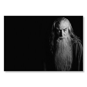 Yüzüklerin Efendisi Gandalf Karanlık Arka Plan  Mdf Ahşap Tablo 35x50 cm