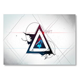 Shift Yazılı Geometrik Şekiller  Mdf Ahşap Tablo 25x35 cm